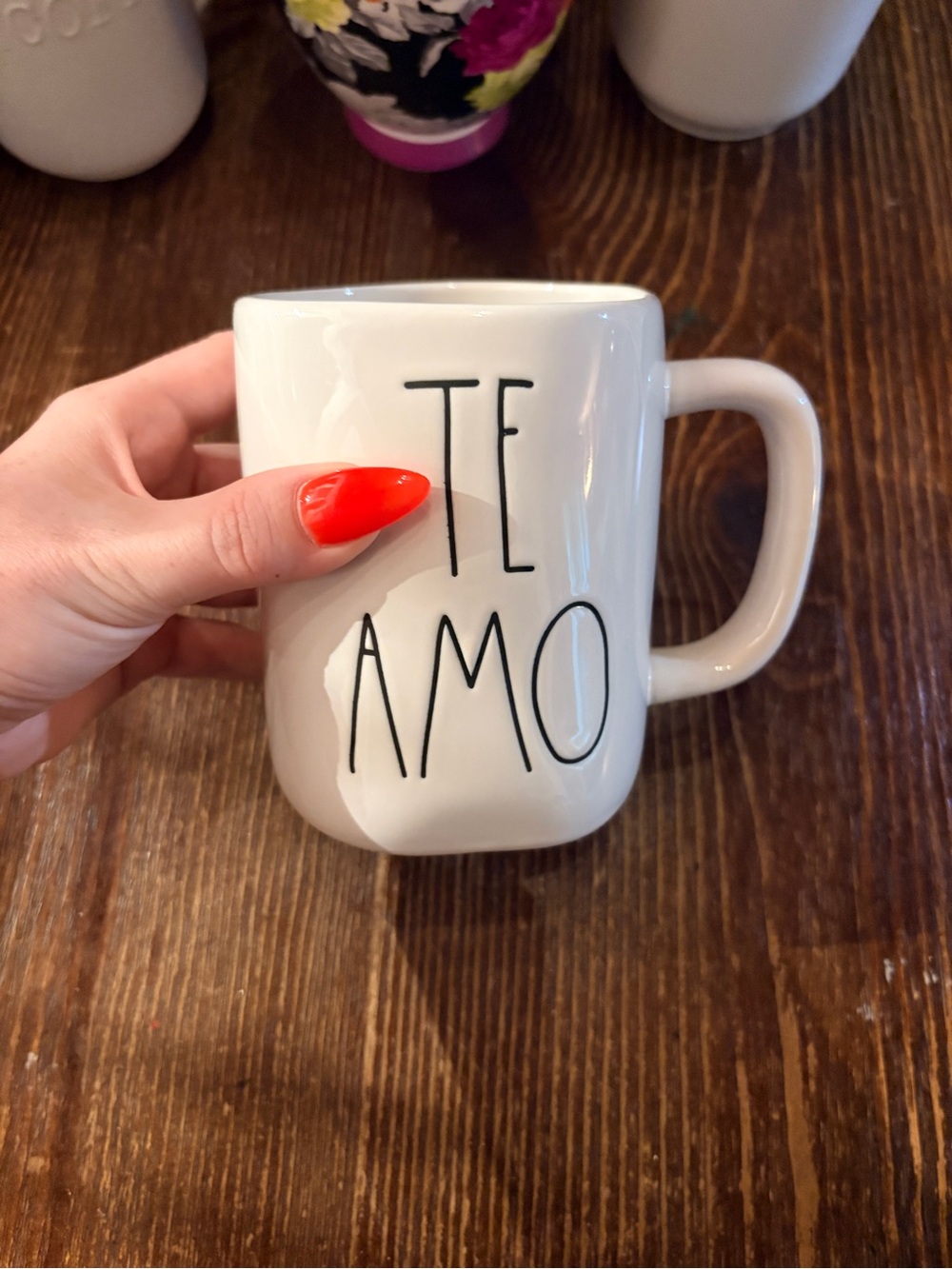 Rae Dunn White "TE AMO" Ceramic Mug